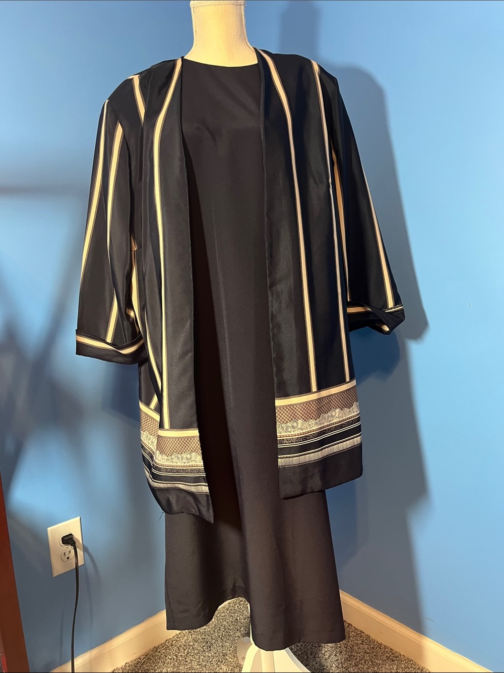 Black Two-Piece Dress Set, Size 20